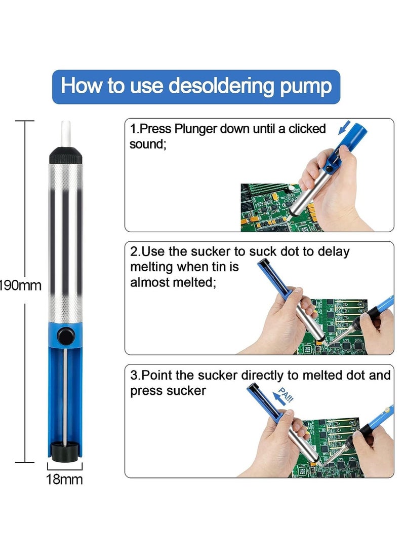 هالامين طقم مكواة لحام، 60 واط، مزود بأداة لحام قابلة لضبط درجة الحرارة مع 5 رؤوس لحام - Image 4