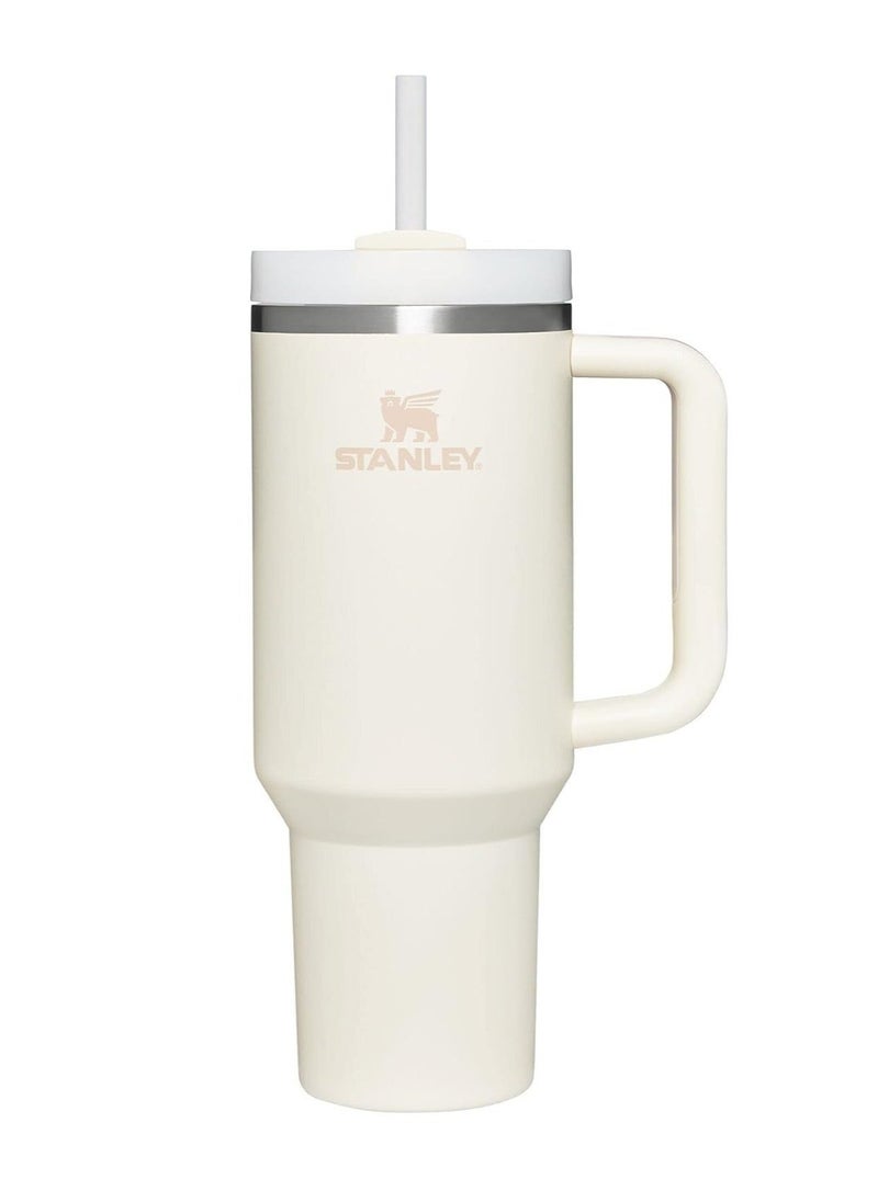 Stanley - 40oz Stanley Quencher H20 Flowstate Stainless Steel Vacuum Insulated Tumbler with Lid and Straw for Water, Iced Tea or Coffee, Smoothie and More, Cream (White) - Image 1