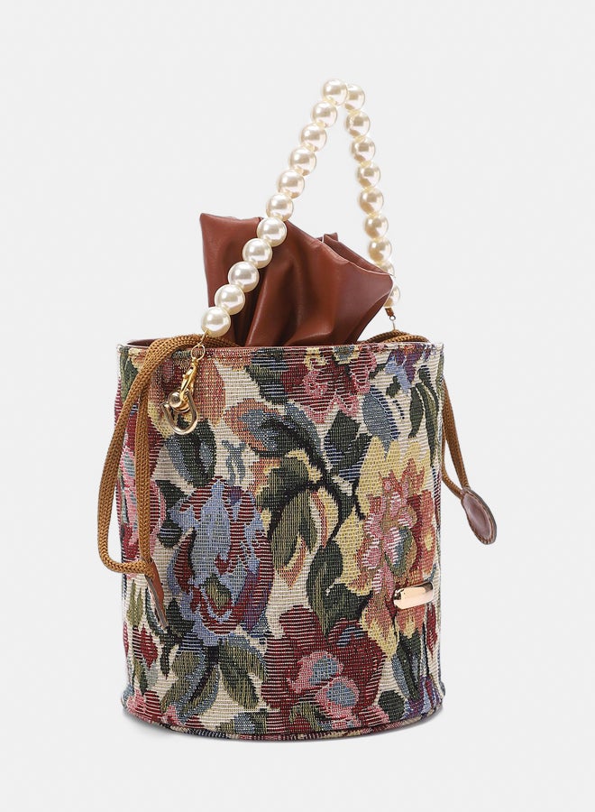 XO Style Women's Bucket Bag with Pearl Handle  - Image 2