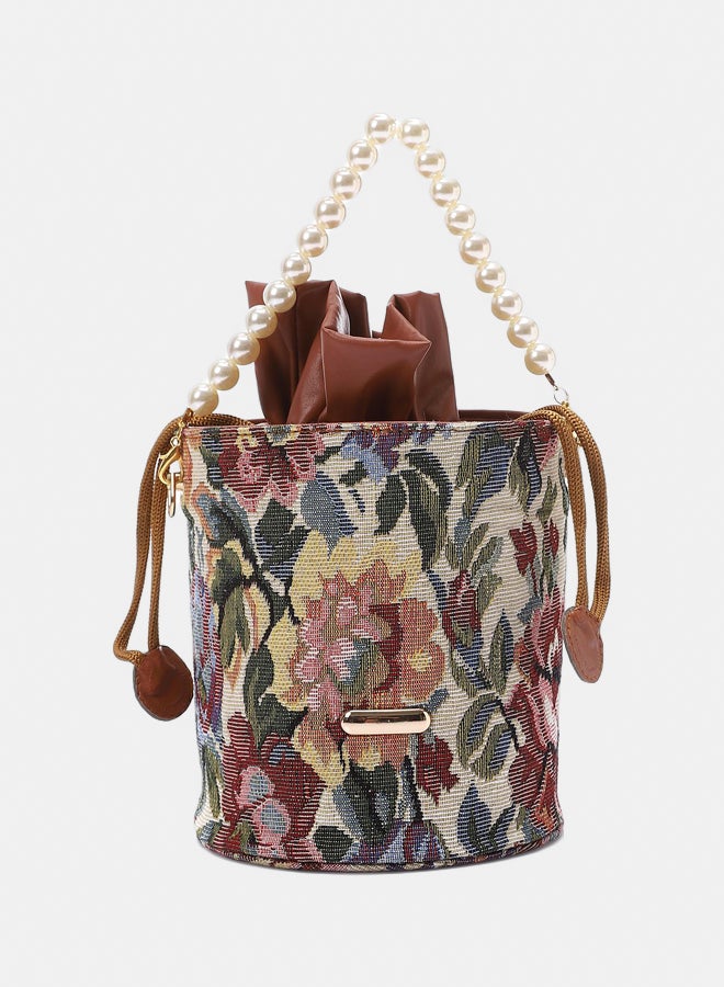XO Style Women's Bucket Bag with Pearl Handle  - Image 1