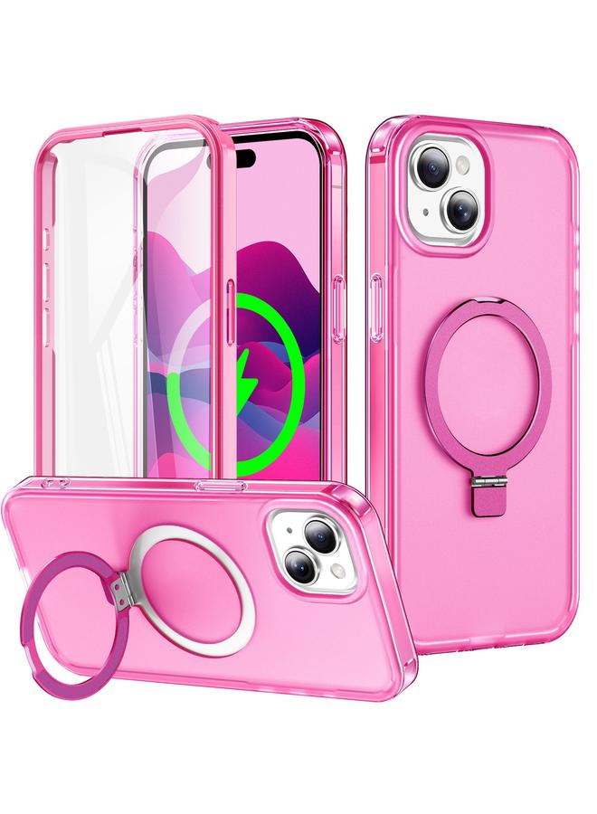 اس-توب جراب لهاتف iPhone 14 Plus مصنوع من الجلد غير اللامع مع حامل MagSafe 360 جراب كامل للجسم - Image 1