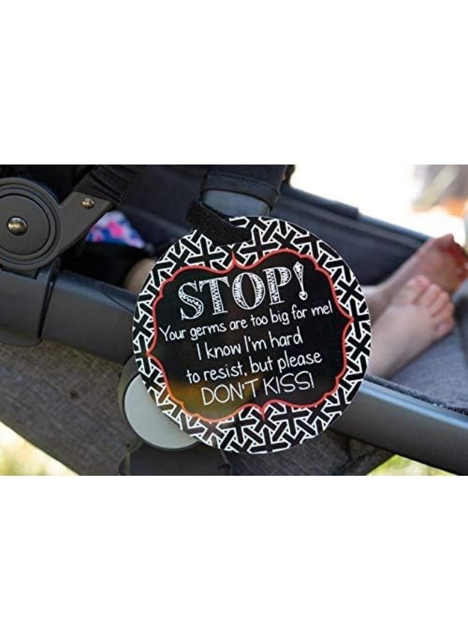 Three Little Tots THREE LITTLE TOTS – No Kissing Baby Car Seat Sign or Stroller Tag - CPSIA Safety Tested  - Image 2