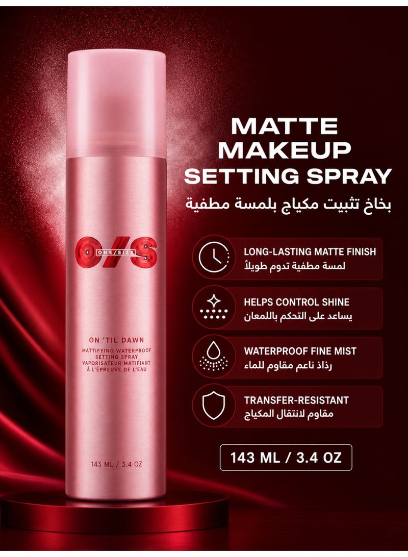 One size On ’Til Dawn Mattifying Waterproof Setting Spray 143ml / 3.4oz, Long-Lasting Makeup Fixer Fine Mist, Helps Control Oil and Shine, Transfer-Resistant Matte Finish - Image 1