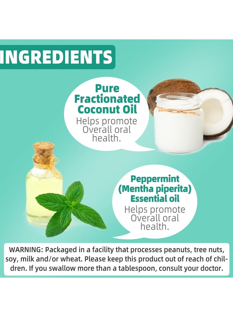 Oral Coconut Oil Pulling Mouthwash with Coconut and Peppermint Oil Ayurvedic Mouthwash for Fresh Breath Teeth Whitening Mint Pulling Mouthwash Natural Essential Oil Mouthwash with Tongue Scraper 100ML - Image 4