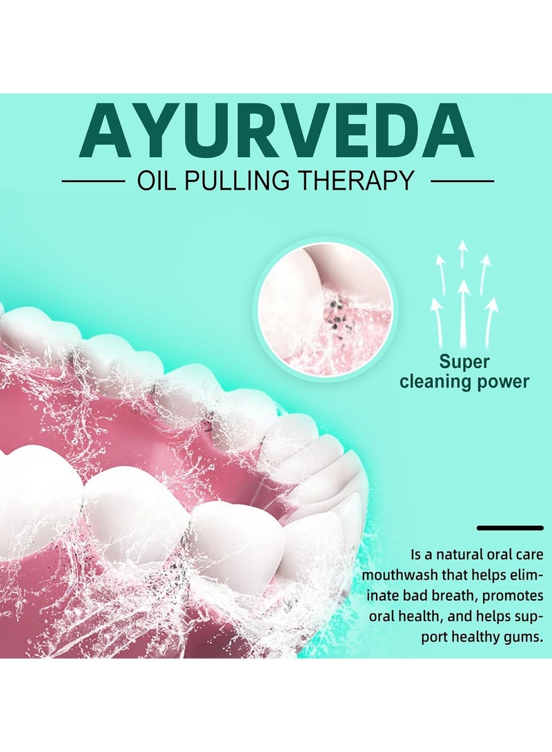 Oral Coconut Oil Pulling Mouthwash with Coconut and Peppermint Oil Ayurvedic Mouthwash for Fresh Breath Teeth Whitening Mint Pulling Mouthwash Natural Essential Oil Mouthwash with Tongue Scraper 100ML - Image 5
