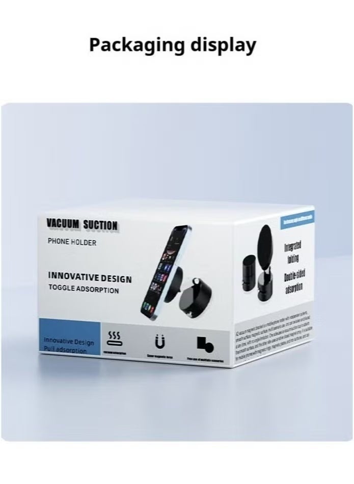 راكسوم حامل هاتف مغناطيسي للسيارة بالشفط الفراغي، حامل هاتف مغناطيسي للسيارة للوحة قيادة السيارة والشاحنة والزجاج الأمامي والطاولة مناسب للأجهزة اللوحية والهواتف الذكية ومجموعة مغناطيسية عالمية مسطحة - Image 3