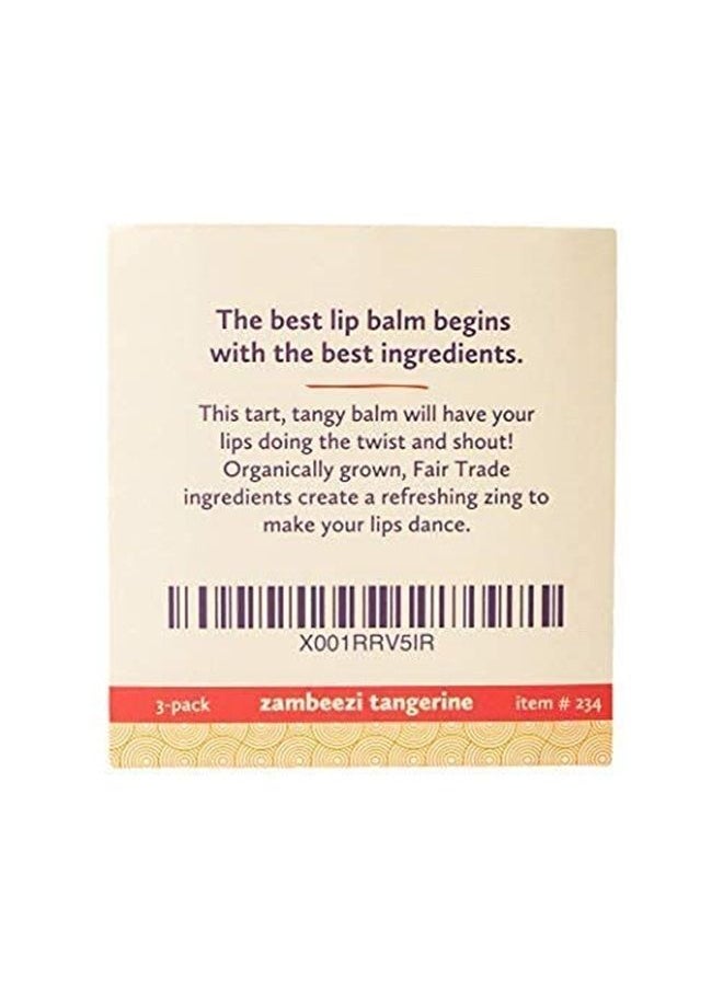 Zambeezi ZAMBEEZI Organic, Fair Trade Beeswax Lip Balm - Tangerine 3 Pack - Ethically Sourced  - Image 2