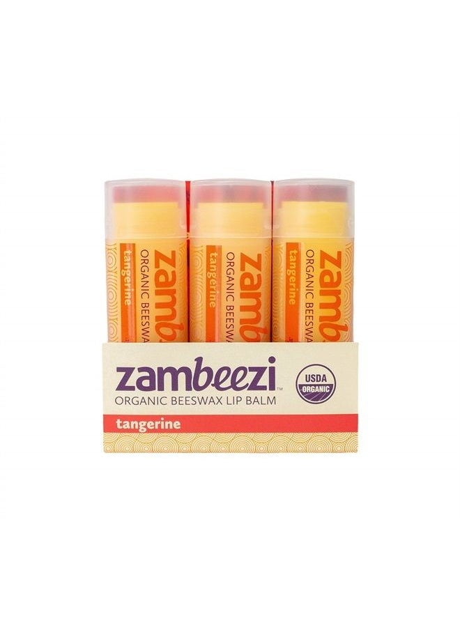Zambeezi ZAMBEEZI Organic, Fair Trade Beeswax Lip Balm - Tangerine 3 Pack - Ethically Sourced  - Image 1