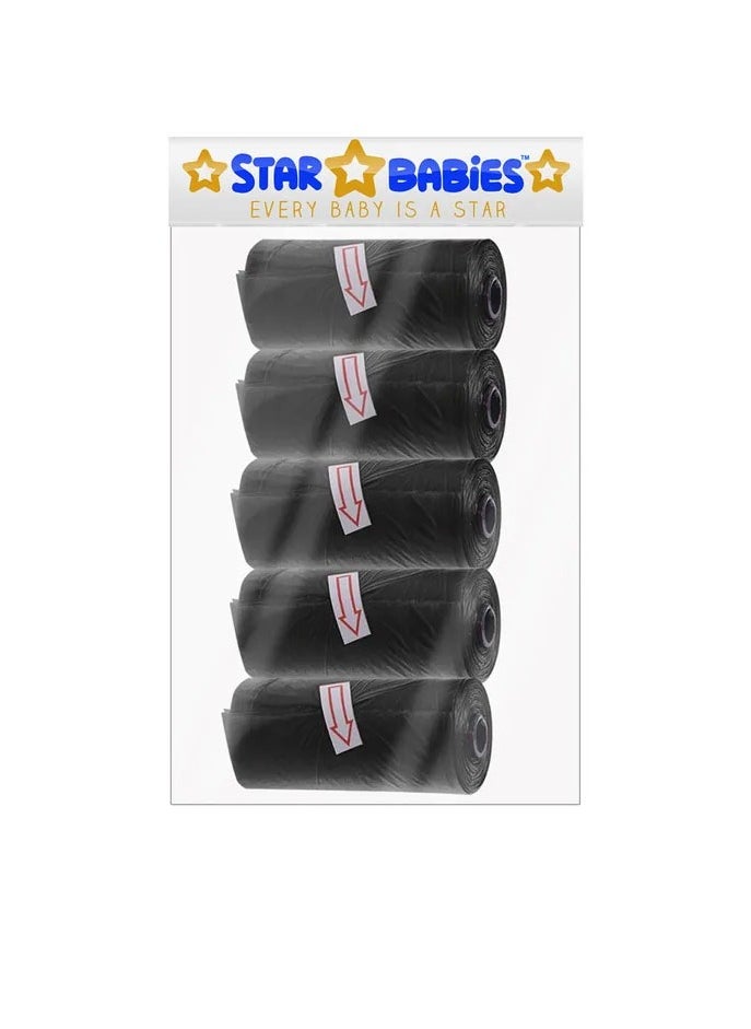 STAR BABiES ستار بيبيز - عبوة من 5/75 كيسًا معطرة - أسود  - Image 1