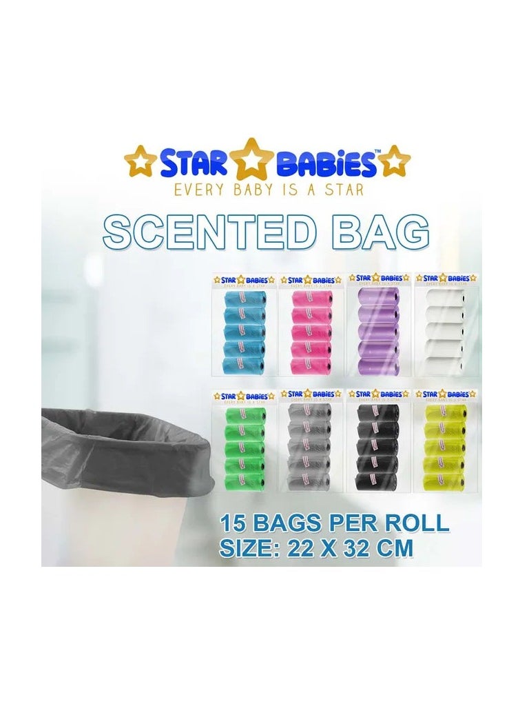 STAR BABiES ستار بيبيز - عبوة من 5/75 كيسًا معطرة - أسود  - Image 4
