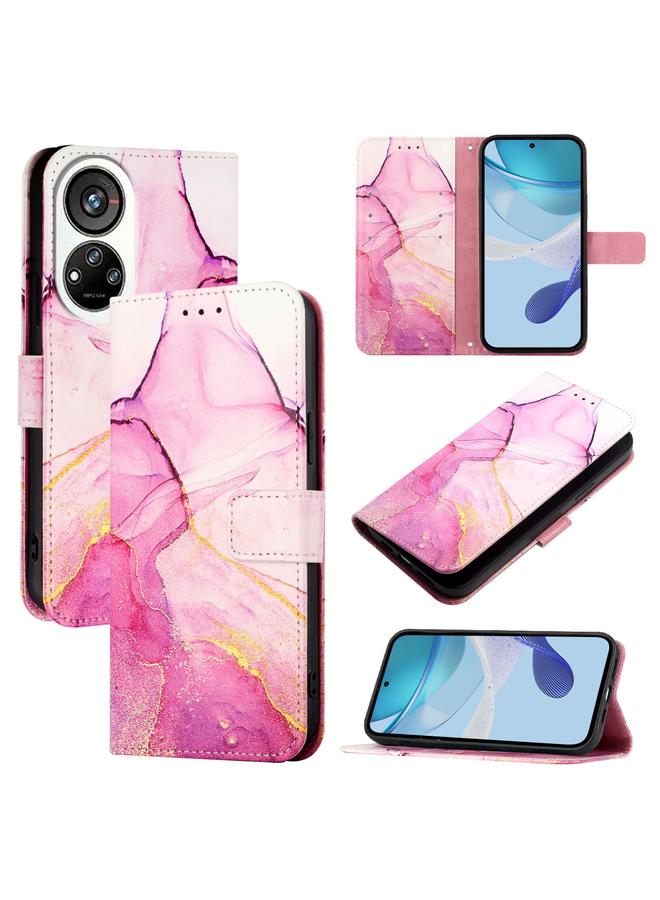 The Bros Case For ZTE Blade V40s PT003 Marble Pattern Flip Leather Phone Case