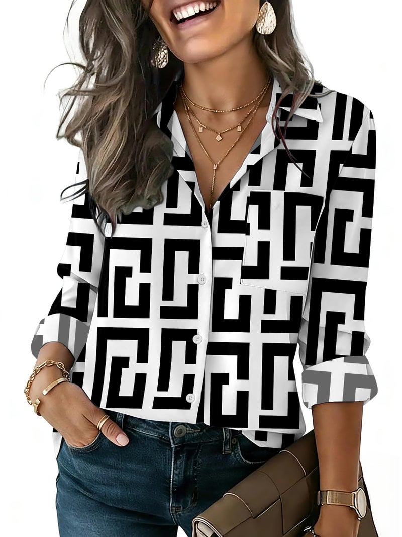 HOTOUCH Womens Button Down Shirt Business Casual Outfits Long Sleeve Blouse 2026 Fashion Work Tops XL - Image 1