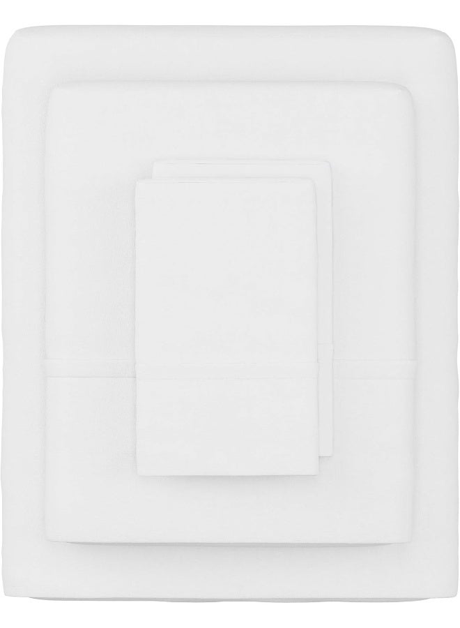 Lavish Home Brushed Microfiber Sheet Set, Twin, White - Image 2