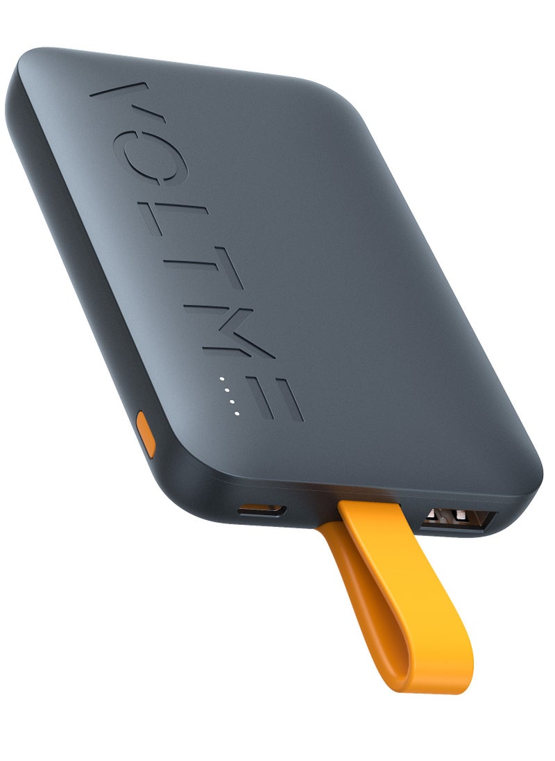 VOLTME 10000mAh USB-C Power Bank with Built-in Type-C Cable, 22.5W PD Fast Charging, Portable Charger, Ultra-Slim & Compact Battery with 3 Ports, Compatible with iPhone 16/15, Samsung Galaxy S25/S24/S23, Google Pixel 10/9, OnePlus 14/13, Xiaomi 16/15, iPad Pro/Air, Android Devices, and AirPods - Lightweight, Aviation Certified, Travel Friendly  - Image 1