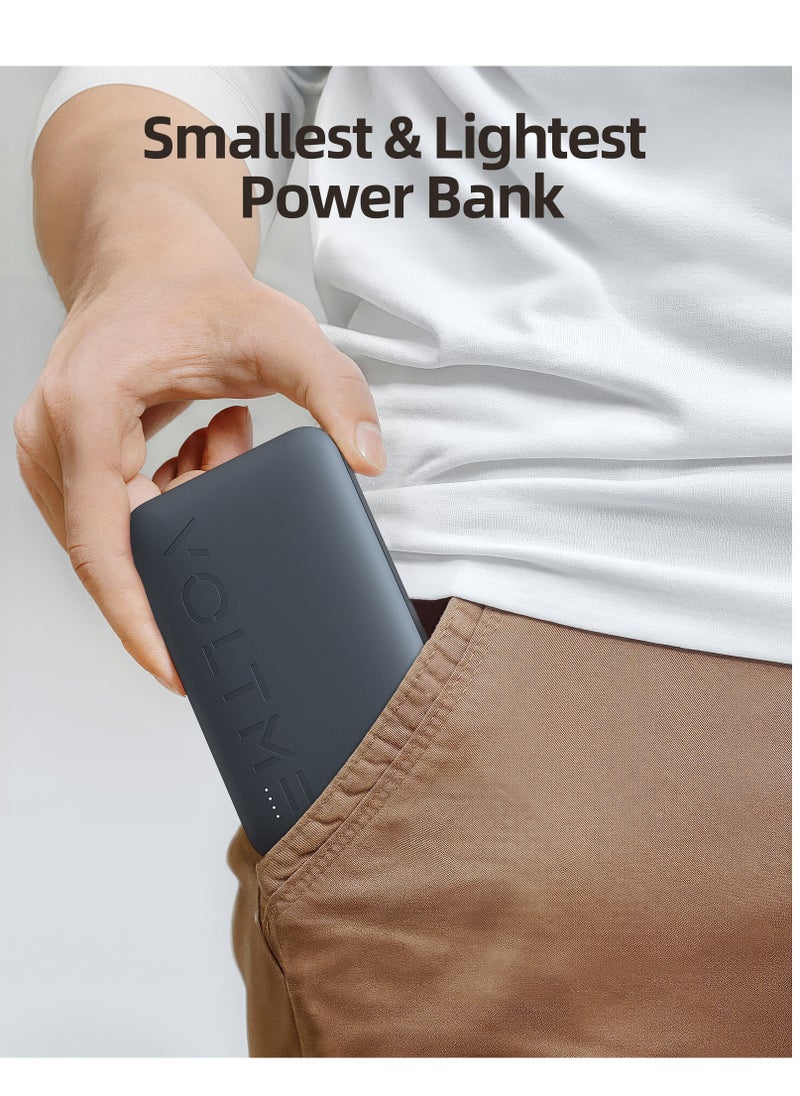 VOLTME - 10000 mAh 10000mAh USB C Fast Charging Power Bank, Built-in Type-C Cable, High-Speed 22.5W Ultra Slim and Compact Battery Pack, PD 20W iPhone Portable Charger, 3 Output Battery Pack Compatible with iPhone 16/15/14/13/12 Series, Samsung S24/S23/S22, iPad Pro/Air, AirPods, Android Devices, Lightweight & Travel-Friendly Charger - Image 1