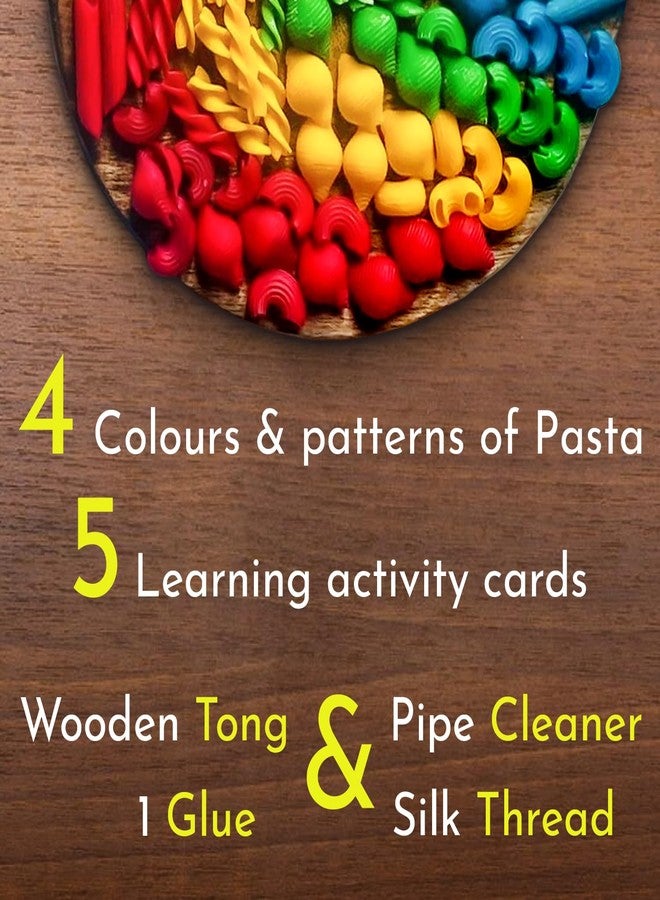 Lattooland Sensory Colourful Pasta Play Kit for Kid Activities | Lacing,Counting & Color Matching Activity Set | 3 Year old+ | 4 MultiColor & Pattern for Educational Fun | Montessori-Inspired Play Toy - Image 4