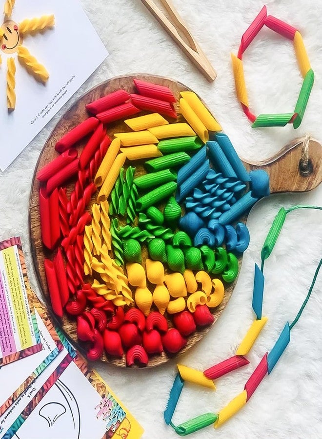 Lattooland Sensory Colourful Pasta Play Kit for Kid Activities | Lacing,Counting & Color Matching Activity Set | 3 Year old+ | 4 MultiColor & Pattern for Educational Fun | Montessori-Inspired Play Toy - Image 1