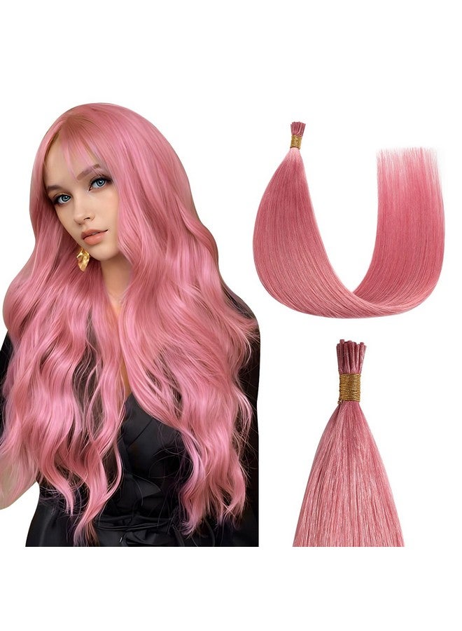 Sunya I Tip Hair Extensions Human Hair Hot Pink 16 Inch I Tip Hair Extensions Real Human Hair Cold Fusion Pre Bonded Pink I Tip Hair Extensions 20G 25 Strandspack - Image 1