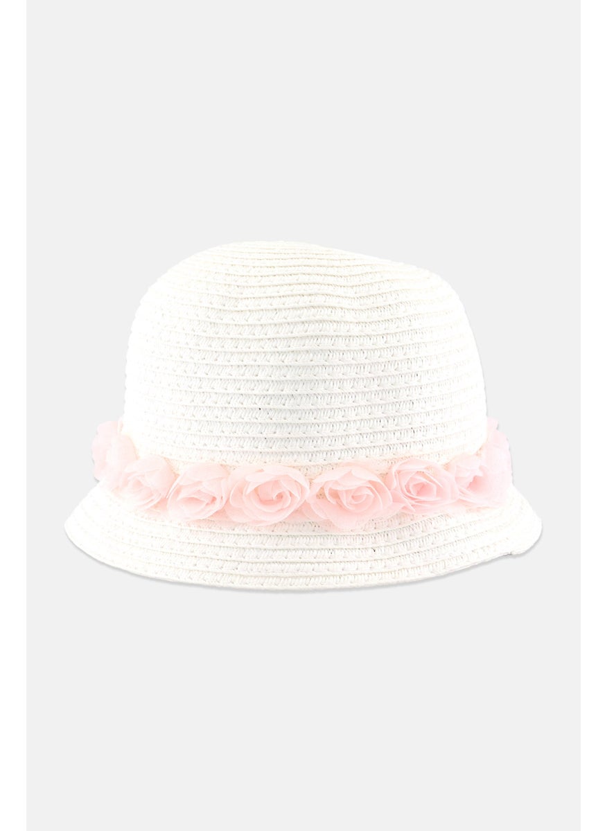 Sergent Major Toddlers Girl Textured Bucket Hat, White  - Image 1