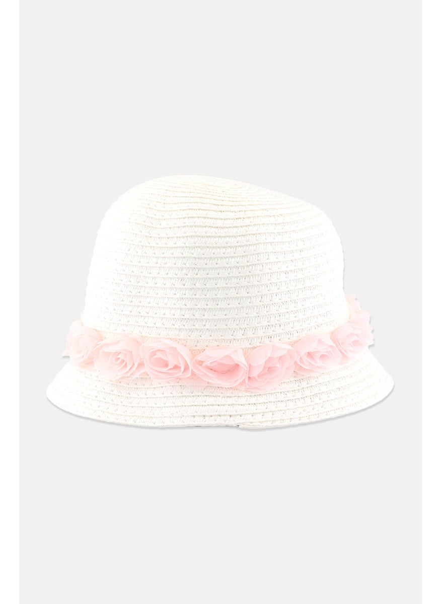 Sergent Major Toddlers Girl Textured Bucket Hat, White  - Image 2