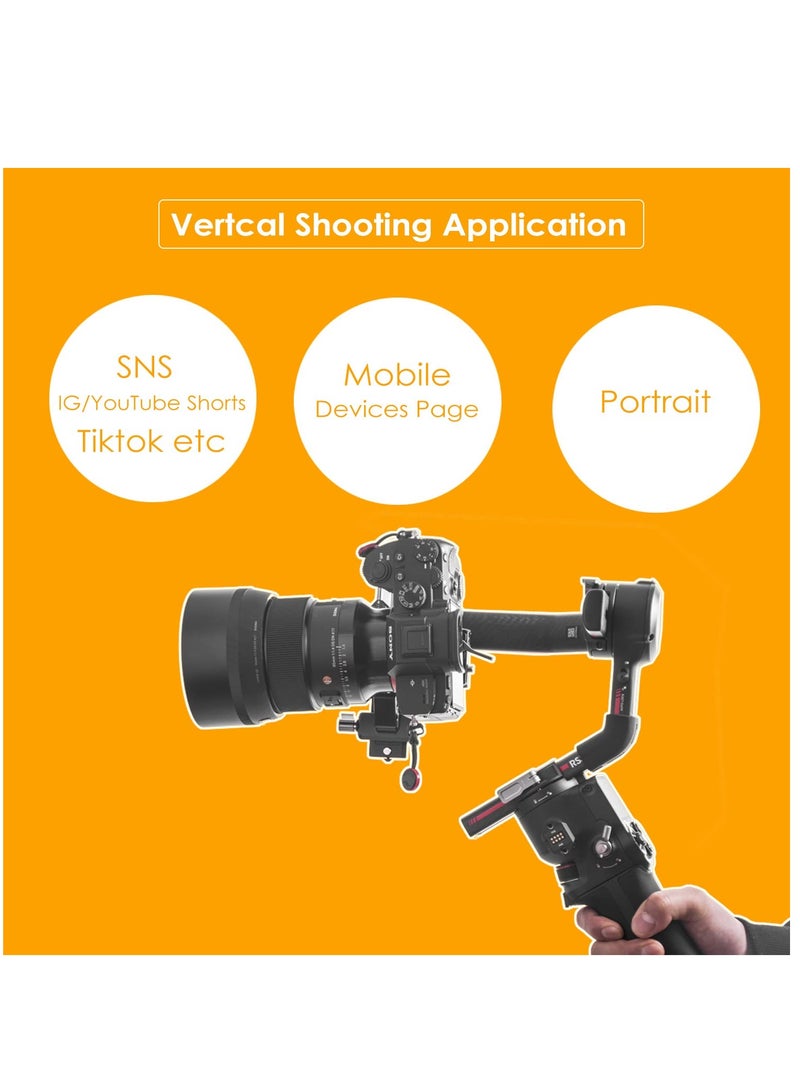 RS3 Vertical Camera Mount, Robust Portrait Mounting Solution Compatible With DJI RS 2 RS 3 RS3 PRO For IG YouTube Shorts Tiktok Video Extended Vertical Shooting, Camera Stabilizer - Image 4