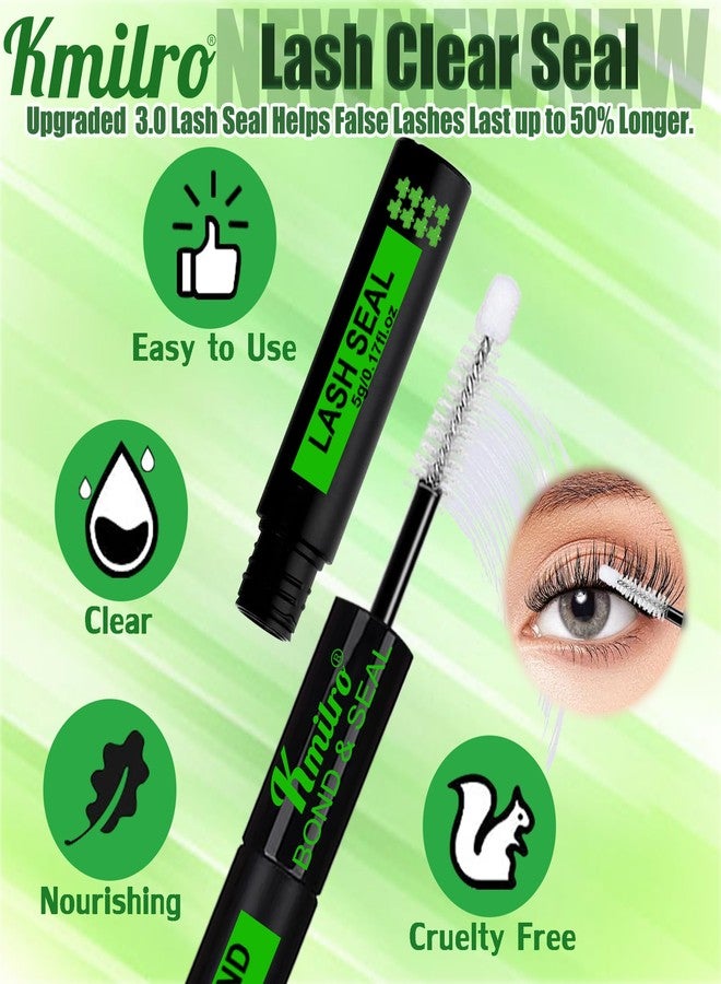 kmilro Lash Cluster Glue Bond and Seal Waterproof Eyelash Glue Upgrade 150Hours Strong Hold Long-Lasting 2 in 1 Lashes Bond and Seal Eyelashes Clusters DIY at Home Latex-Free for Sensitive Eyes, by Kmilro - Image 5