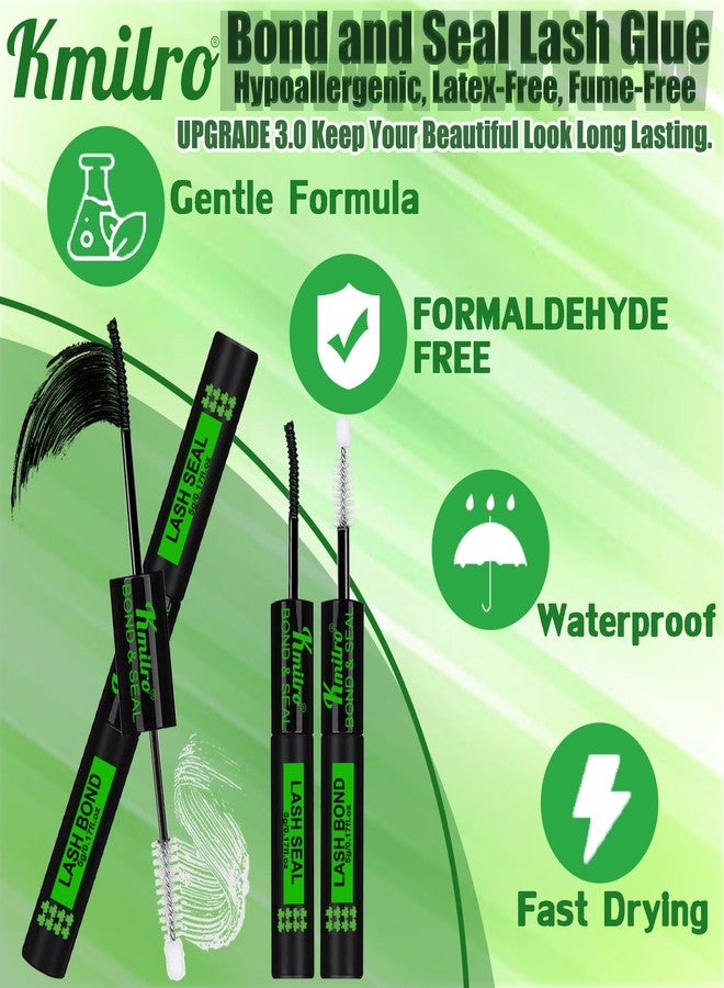 kmilro Lash Cluster Glue Bond and Seal Waterproof Eyelash Glue Upgrade 150Hours Strong Hold Long-Lasting 2 in 1 Lashes Bond and Seal Eyelashes Clusters DIY at Home Latex-Free for Sensitive Eyes, by Kmilro - Image 2