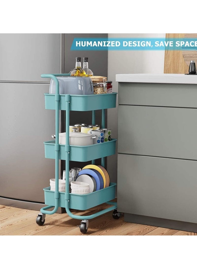 DubaiGallery 3-Tier Multipurpose Rolling Shelves Metal Cart Organizer - Image 4