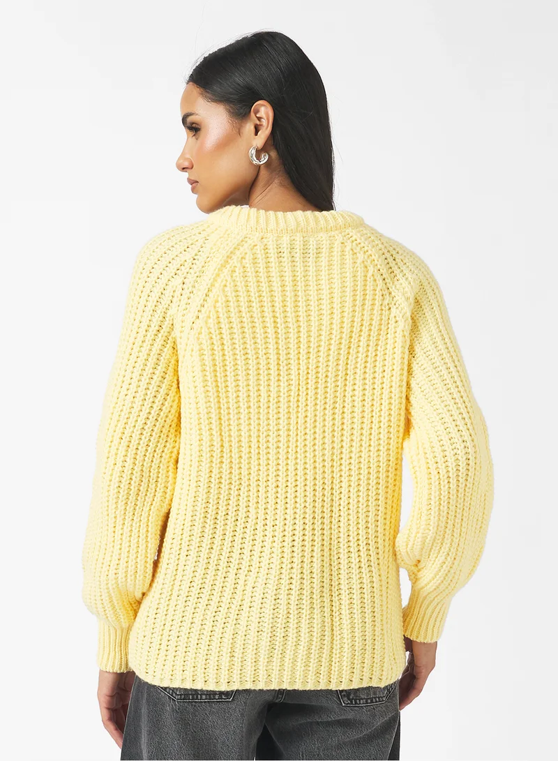 جينجر Slim Fit Knitted Button Down Cardigan