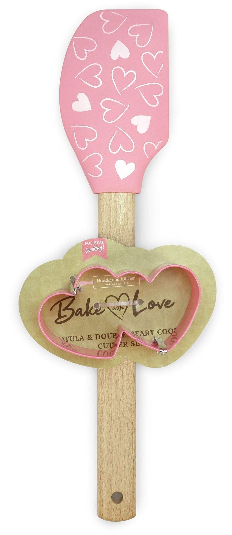 Handstand Kitchen Baked with Love Spatula and Heart Shaped Cookie Cutter Set