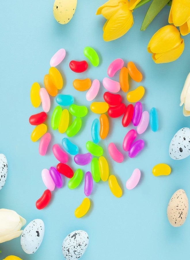 BkeeCten 100pcs Miniature Fake Jelly Beans Easter Decor, Mixed Colors Fake Candy Resin Charms, Cute Simulated Jelly Beans for Easter Egg Hunt Activity Spring Craft Supply Basket Decoration-0.6" x 0.3" - Image 5