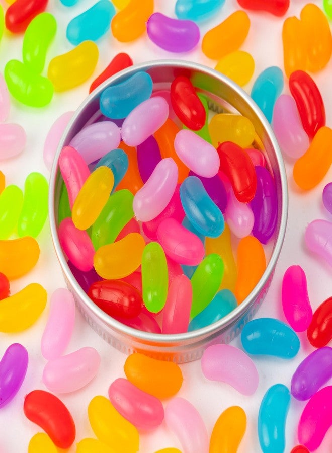 BkeeCten 100pcs Miniature Fake Jelly Beans Easter Decor, Mixed Colors Fake Candy Resin Charms, Cute Simulated Jelly Beans for Easter Egg Hunt Activity Spring Craft Supply Basket Decoration-0.6" x 0.3" - Image 3