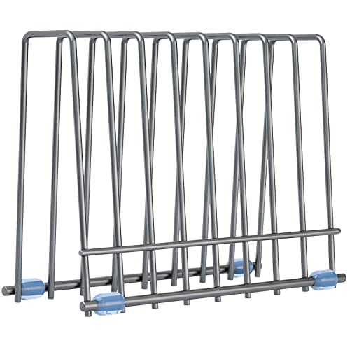 IDEATECH Reusable Silicone Bags Rack, Drying Rack for Storage Bags, Stainless Stand for Reusable Freezer Bags, File Organizer Desktop Storage Book Shelf (Grey) - Image 1
