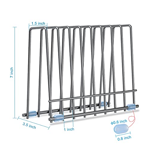 IDEATECH Reusable Silicone Bags Rack, Drying Rack for Storage Bags, Stainless Stand for Reusable Freezer Bags, File Organizer Desktop Storage Book Shelf (Grey) - Image 5