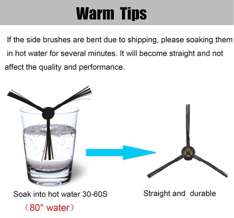 Detetap 6pcs Replacement Side Brushes for Ilife V8 V80 V8S X800 X785 X750 A9S A7 Robot Vacuum Cleaner Accessories 3pairs Left&Right Blue&Yellow - Image 4