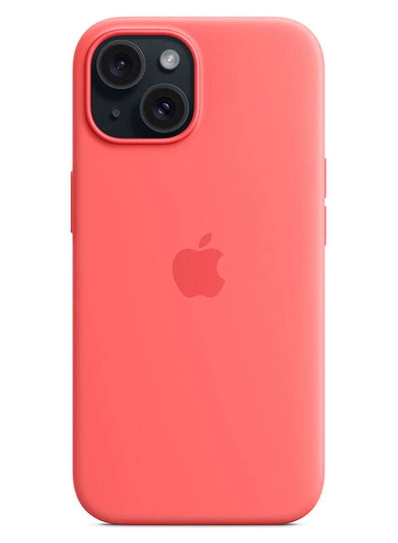 Apple iPhone 15 Silicone Case with MagSafe - Guava - Image 1