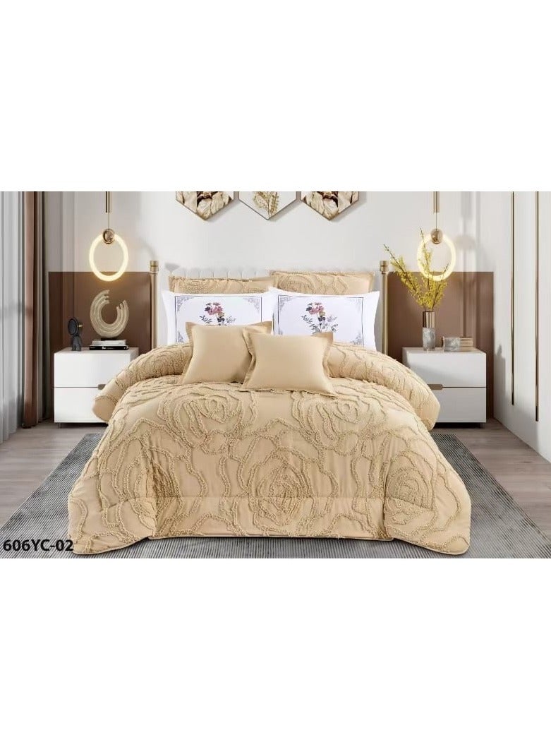 مون طقم لحاف مفرش  ملكي من مون  مقاس نفرين مكون من 8 قطع بحجم 250x230 سم - Image 1