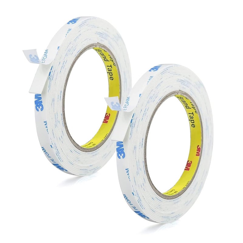 MsAnya 1/2/4pcs Strongest Double Sided Tape,Waterproof Heavy Duty Mounting Tape Made of 3M PE, Length 9.84 Ft，Width 0.4in, White Strong Adhesive Foam Tape for Walls Decor Picture Strips (2) - Image 1
