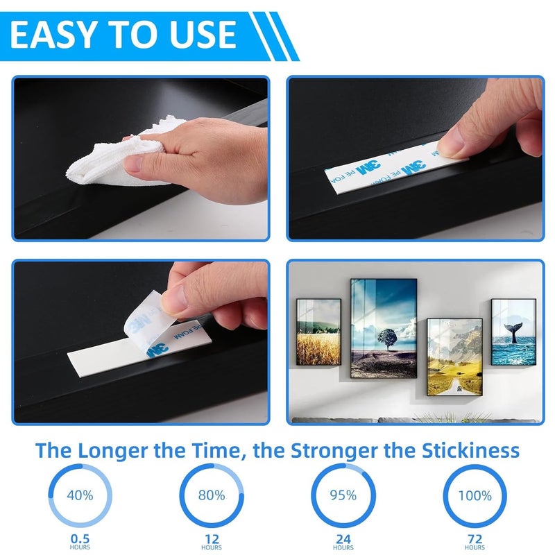 MsAnya 1/2/4pcs Strongest Double Sided Tape,Waterproof Heavy Duty Mounting Tape Made of 3M PE, Length 9.84 Ft，Width 0.4in, White Strong Adhesive Foam Tape for Walls Decor Picture Strips (2) - Image 5