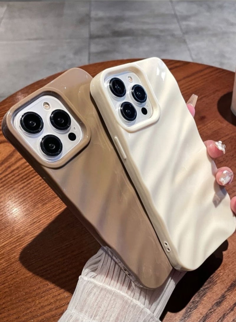 Raxoom Protective Case For iPhone 16 Pro Solid Color Wave Texture ,Phone Case(Brown) - Image 2