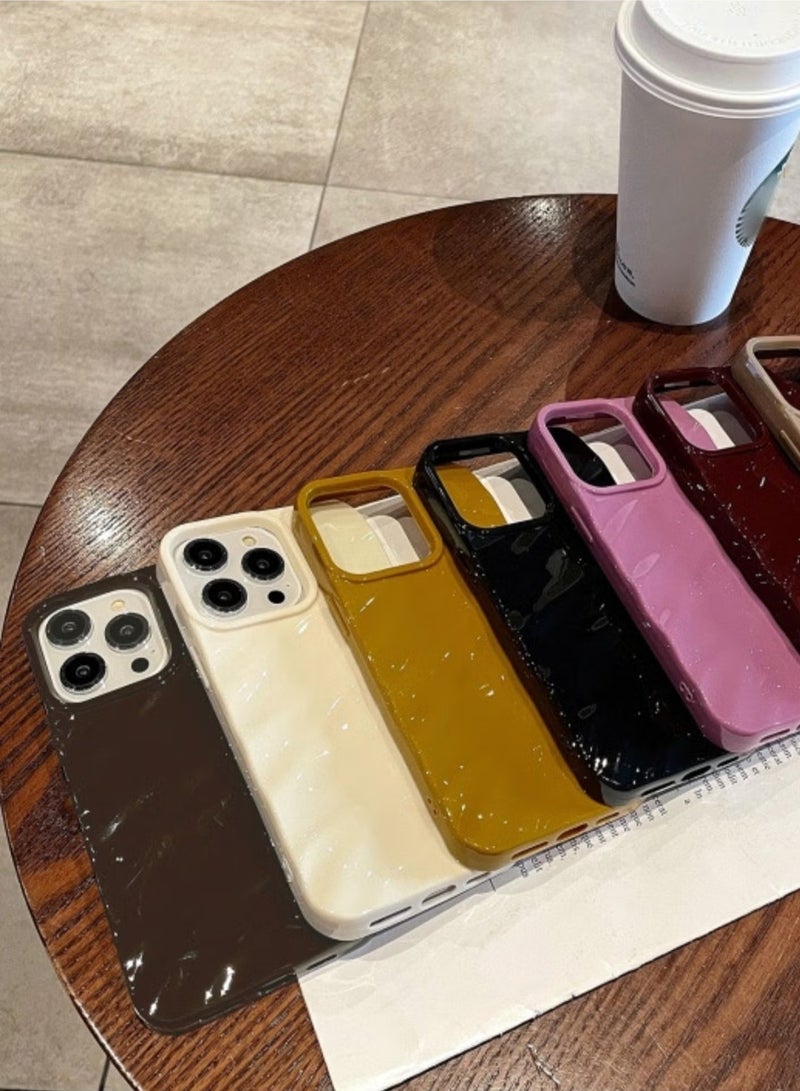 Raxoom Protective Case For iPhone 16 Pro Solid Color Wave Texture ,Phone Case(Brown) - Image 3