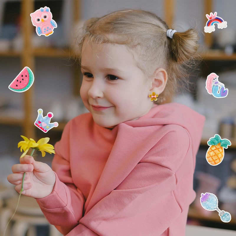 Hicdaw Kids Clip On Earrings for Girls Ages 4-12 Hypoallergenic 30 Pairs Sets, Non Pierced Earrings Cute Clip On Earrings for Girls Set, Girl Dress Up Mixcolor A - Image 5