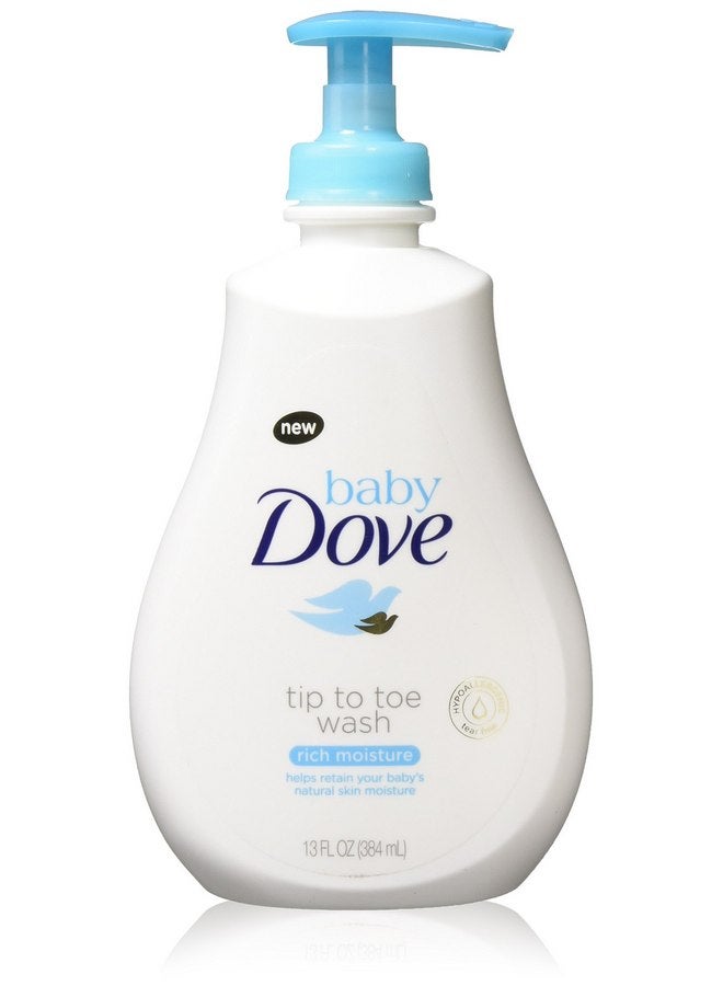 دوف غسول وشامبو مرطب غني من بيبي دوف، من طرف إلى أصابع القدم، 13 أونصة، عبوة من 4 قطع