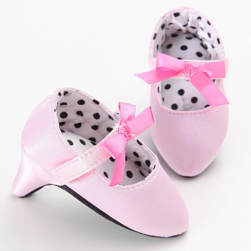 Kutterild Newborn Baby Girls Princess Shoes with High Heels Bowknot Soft Sole Crib Shoes Infant Girl Photography Props(Pink,3-6 Months) - Image 4