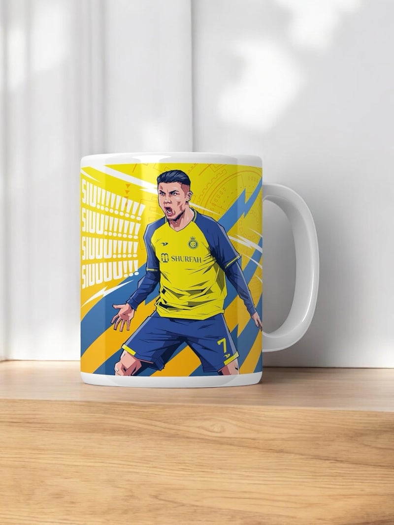 SINCE 7 STORE Ceramic Cristiano Ronaldo Giftbox Includes: Mug, Double Sided Keychain, Key-Tag - Gift For Cr7 Fans - The Ultimate Fan Collection, 350Ml, Multicolor - Image 2