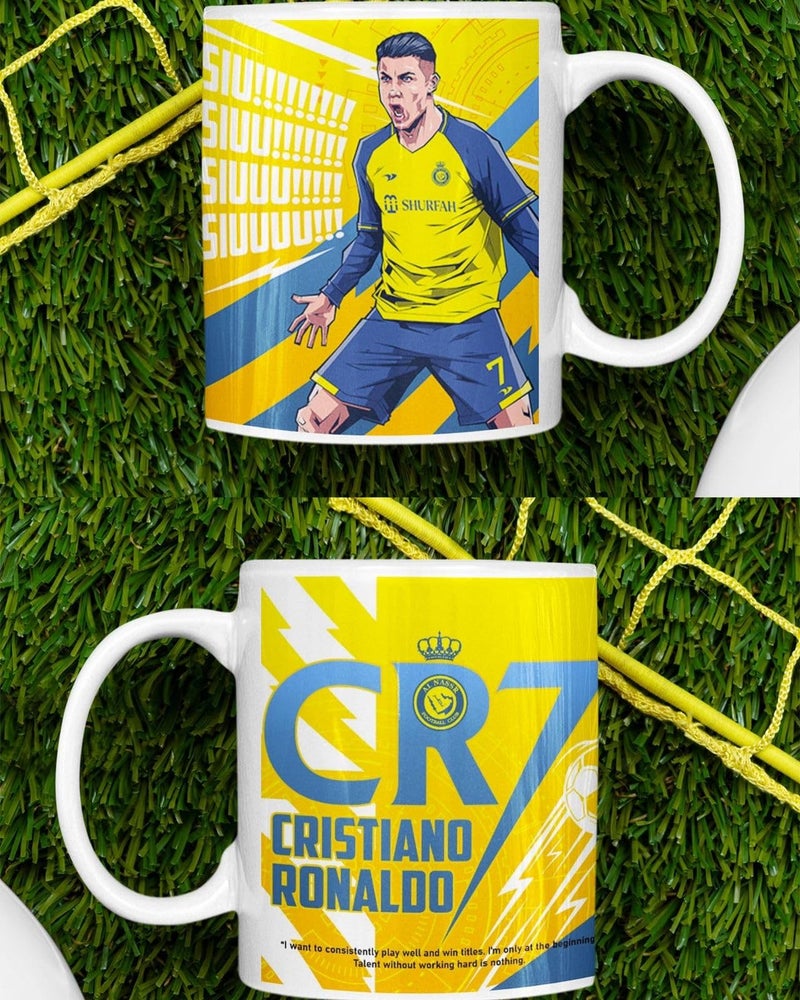 SINCE 7 STORE Ceramic Cristiano Ronaldo Giftbox Includes: Mug, Double Sided Keychain, Key-Tag - Gift For Cr7 Fans - The Ultimate Fan Collection, 350Ml, Multicolor - Image 3