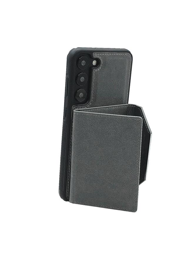 اس-توب جراب لهاتف Samsung Galaxy S21 5G بلون سادة مع مشبك معدني وفتحات للبطاقات وحقيبة هاتف - Image 4