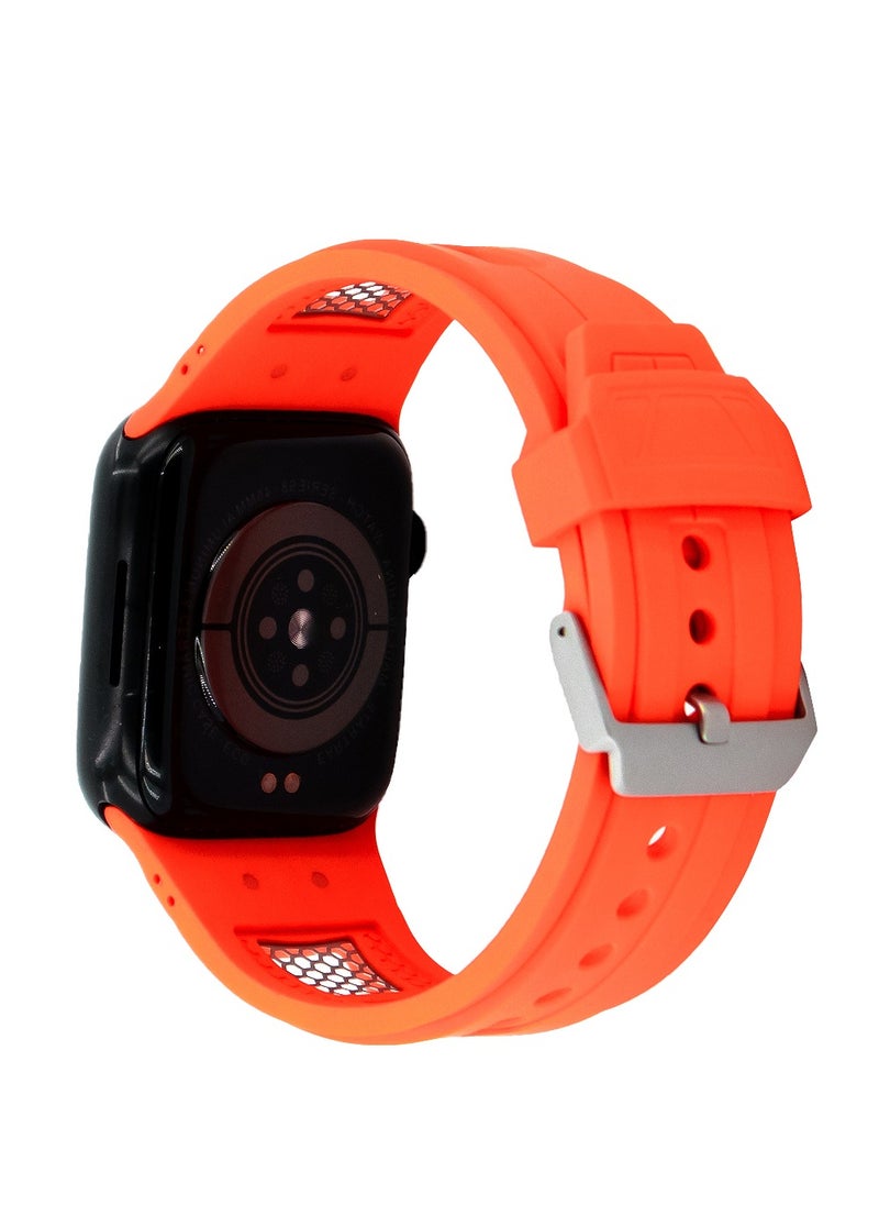 MOCOM 49mm Watch Straps Silicone Rubber For Apple Watch Mocom Orange  - Image 2