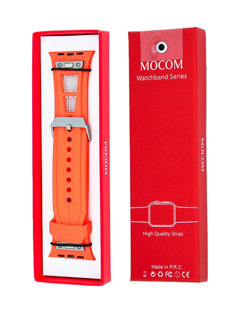 MOCOM 49mm Watch Straps Silicone Rubber For Apple Watch Mocom Orange  - Image 4
