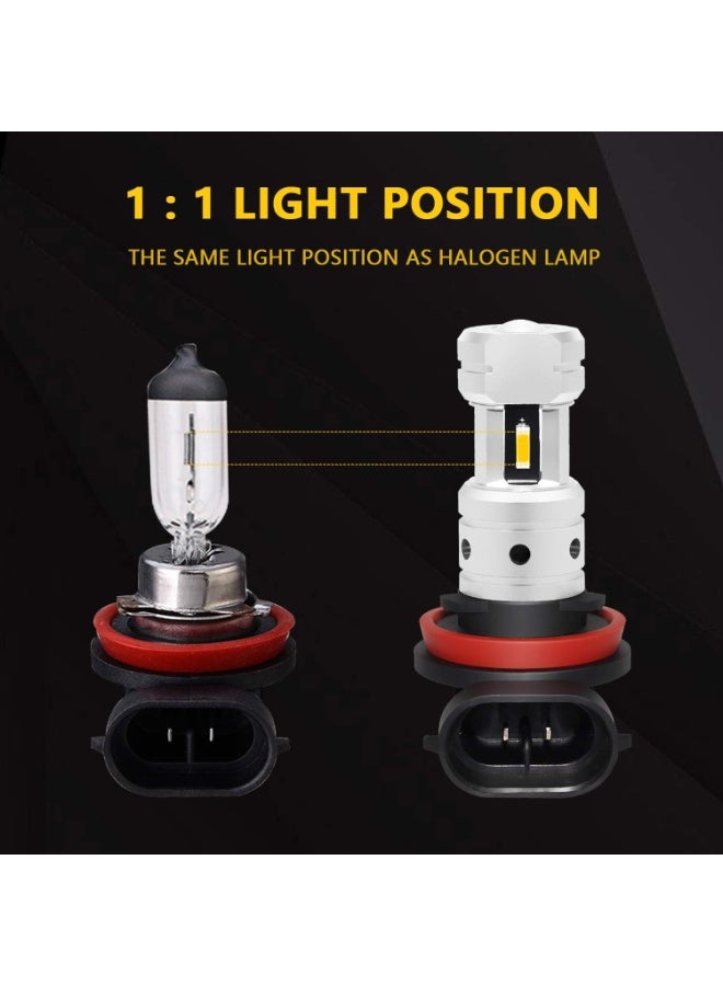 3800 لومن H8 H11 LED مصابيح الضباب الأصفر سوبر برايت H11LL H16 LED استبدال المصابيح للسيارات شاحنة DRL ومصابيح الضباب ، 3000K الذهبي الأصفر - Image 4